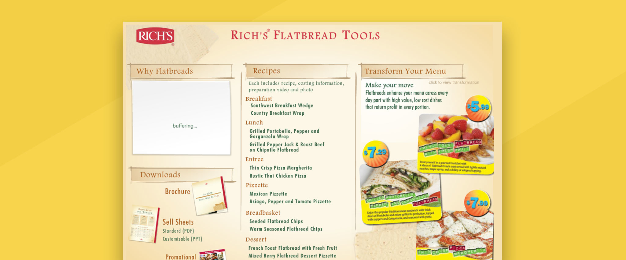 Rich Products: Flatbread Tools Gallery