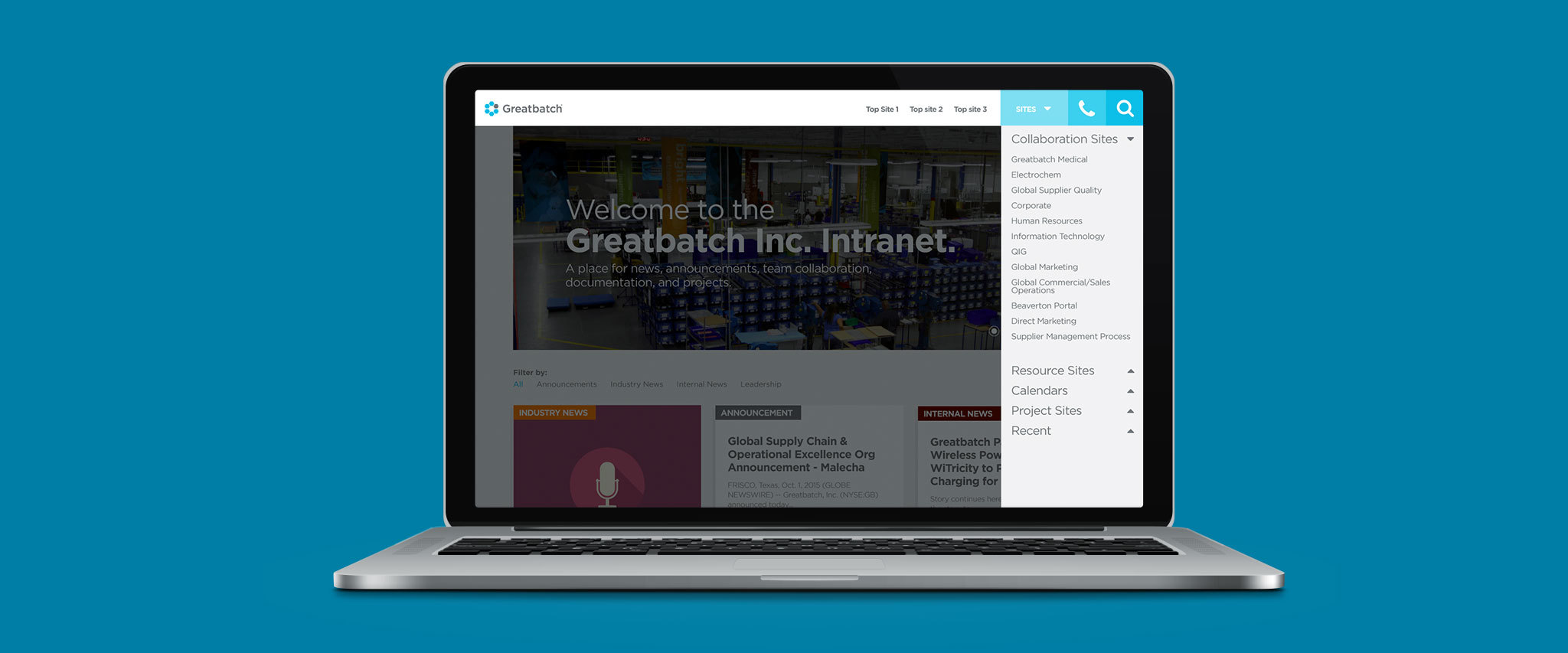 Greatbatch Intranet Website Gallery